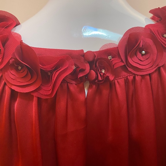 White House Black Market Rosette neck Shell blouse - Picture 4 of 5